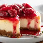 fraise cheesecake sans cuisson servi
