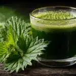 Ingrédients pour jus d’orties : pommes, citron, gingembre