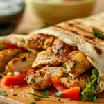poulet chawarma maison en gros plan