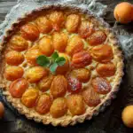 Tarte aux abricots en boîte sur pâte brisée