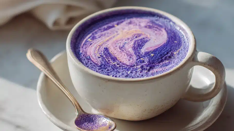 Ube latte : recette maison de cette boisson violette tendance