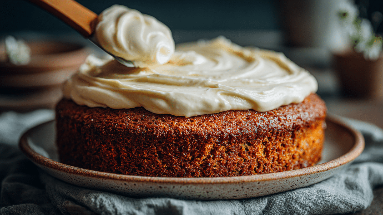 Étaler le glaçage sur carrot cake