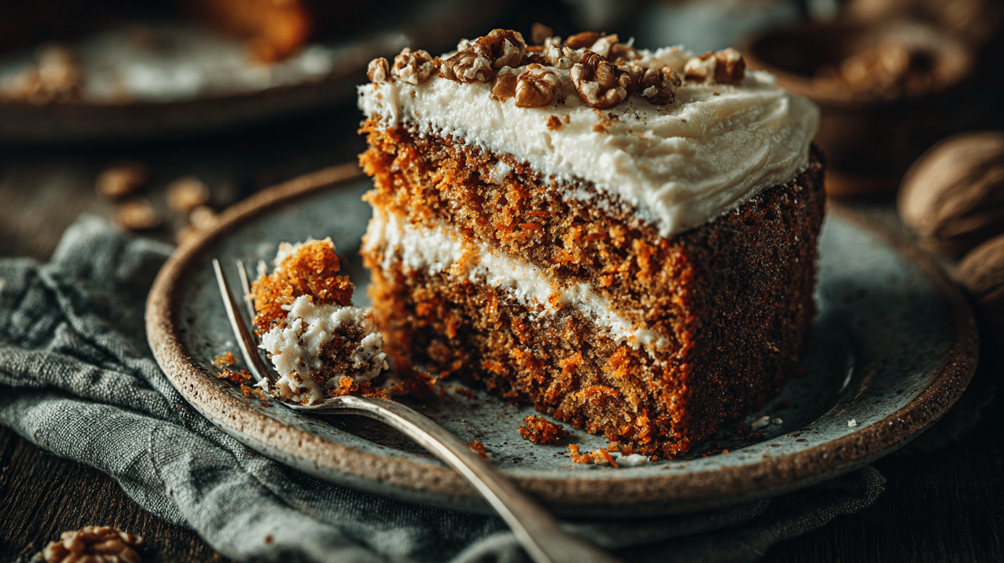 Part de carrot cake moelleux