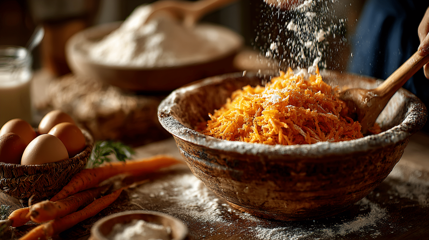 Préparation de la pâte du carrot cake