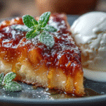 tarte tatin servie avec glace