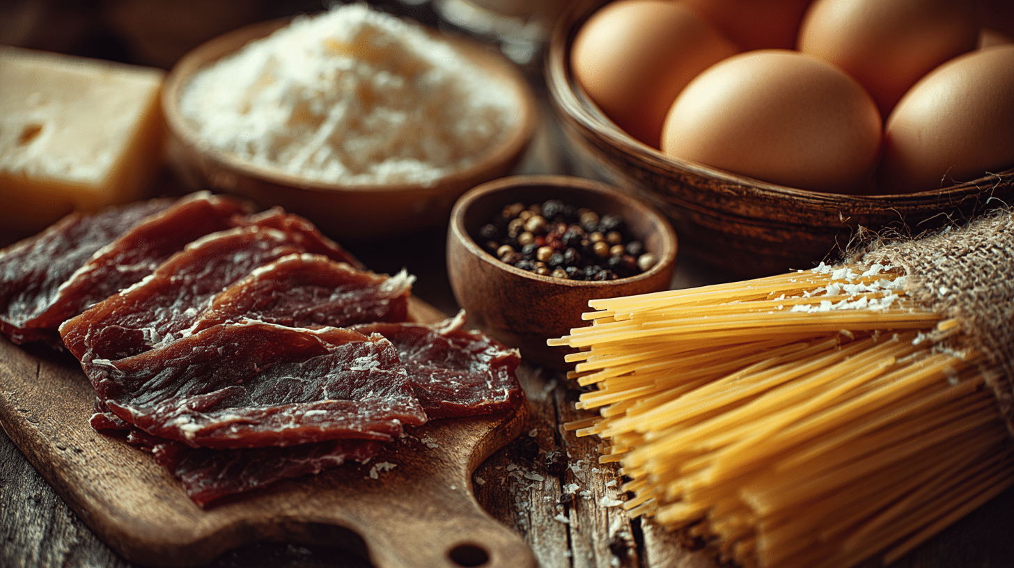 Ingrédients pour préparer une carbonara halal authentique