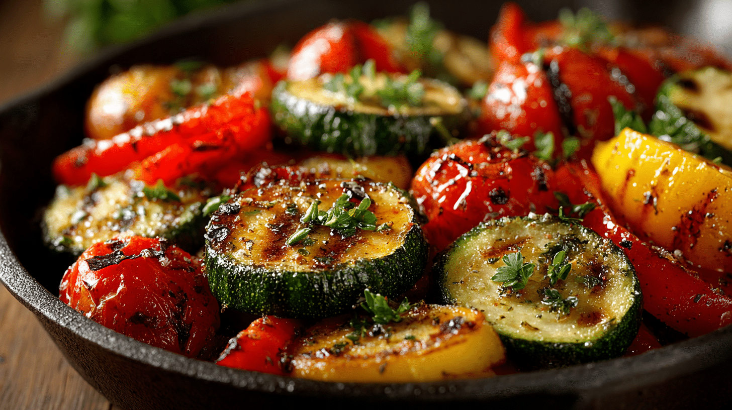 Ratatouille réchauffée dans une poêle