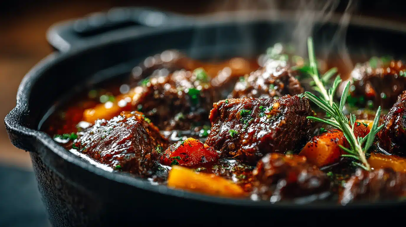 boeuf-bourguignon-sans-alcool bœuf bourguignon sans alcool halal mijoté en cocotte