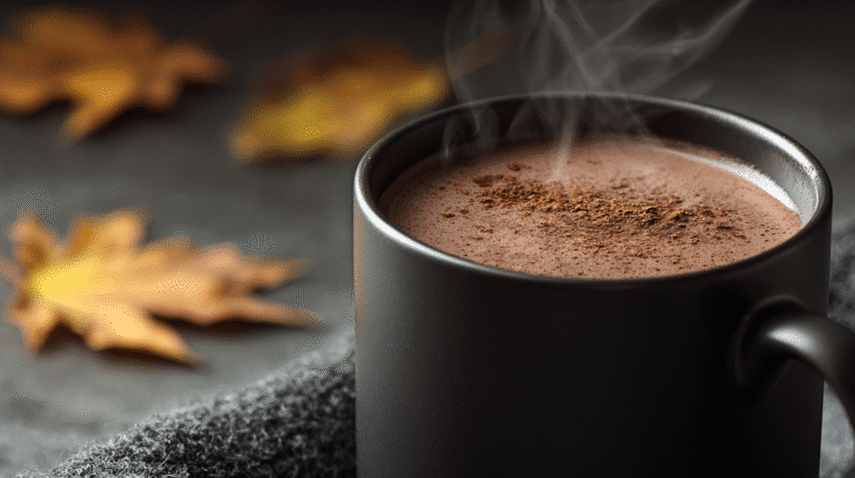 chocolat chaud noir potion à la cannelle halloween