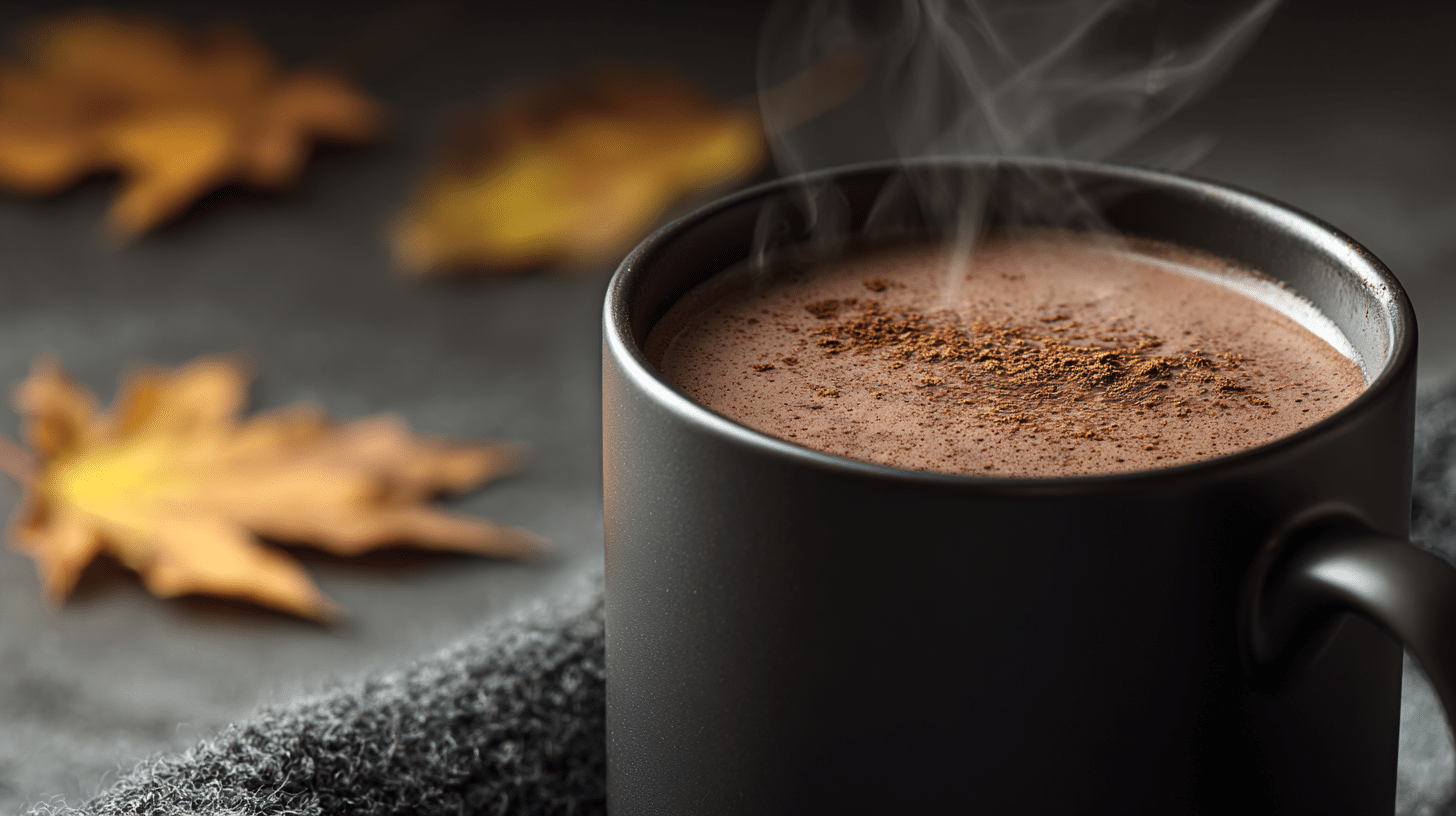 chocolat chaud noir potion à la cannelle halloween