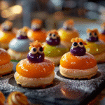 Choux monstres crème vanille et glaçage coloré