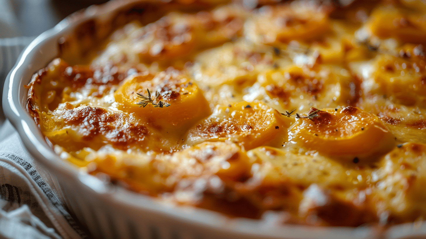 Gratin de butternut au comté et crème légère – recette automnale rapide et fondante