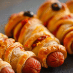 Hot-dogs momies en pâte feuilletée – recette d’Halloween facile et amusante