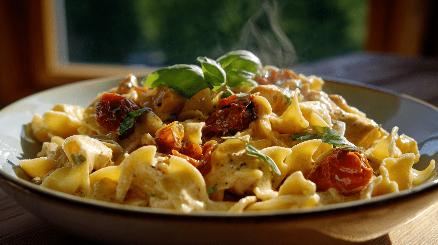 Pâtes “Épouse-moi” au poulet crémeuses au parmesan et tomates séchées