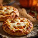 pizza-bites citrouille en forme de mini pizzas d’Halloween