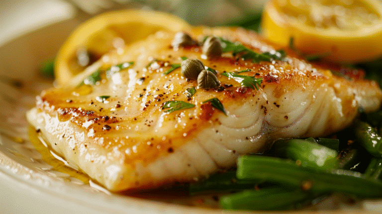 Poisson au citron et câpres avec poêlée de haricots verts – recette saine et rapide d’automne
