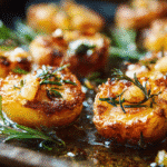 pommes de terre rôties croustillantes à l’ail et au romarin, dorées et fondantes