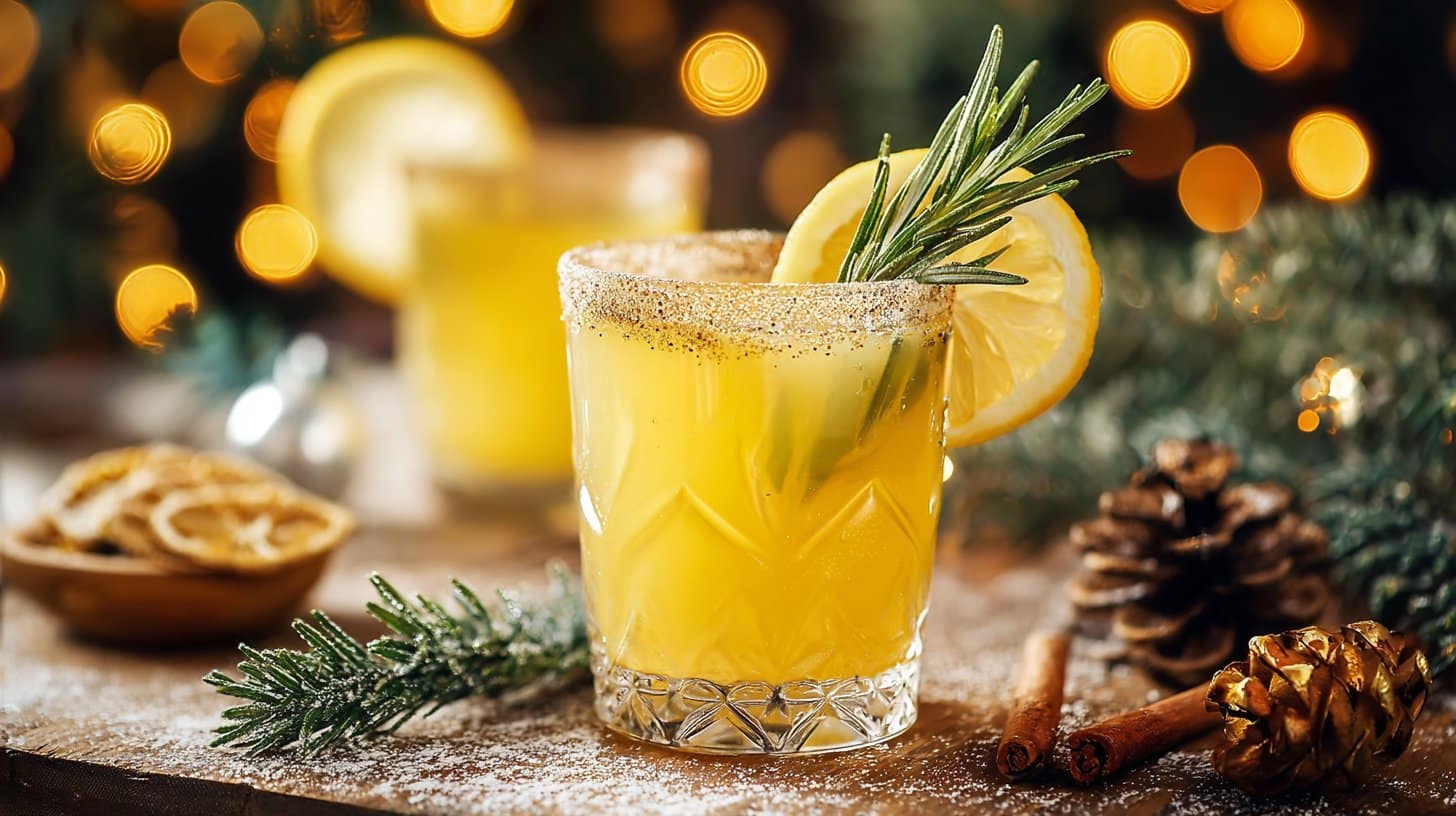 Cocktail de Noël : Gin punch au citron et romarin