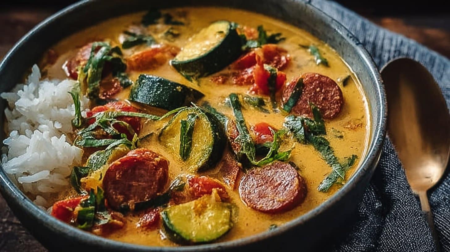 Curry de Courgettes au Chorizo et Lait de Coco