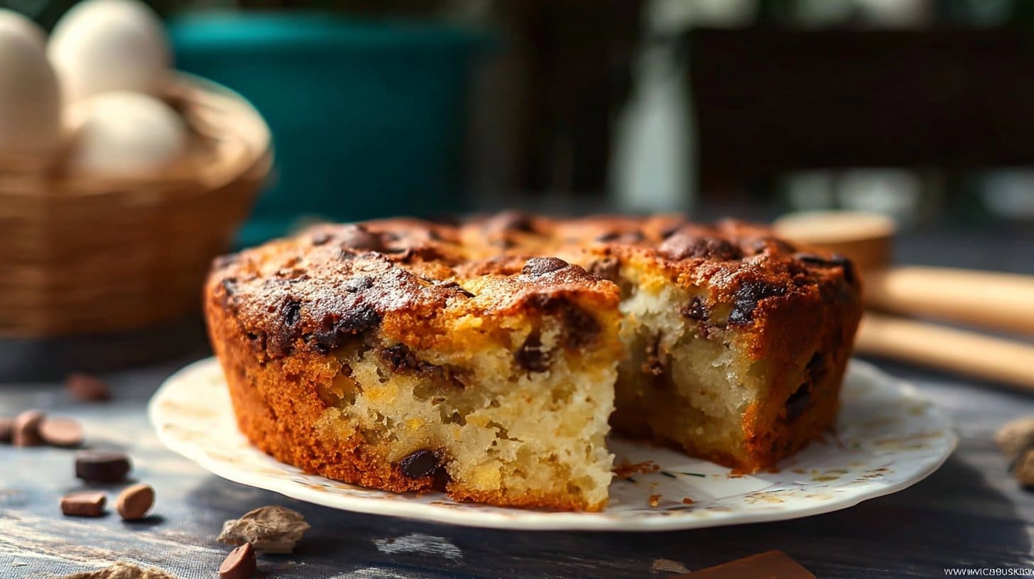Gâteau aux poires et aux pépites de chocolat