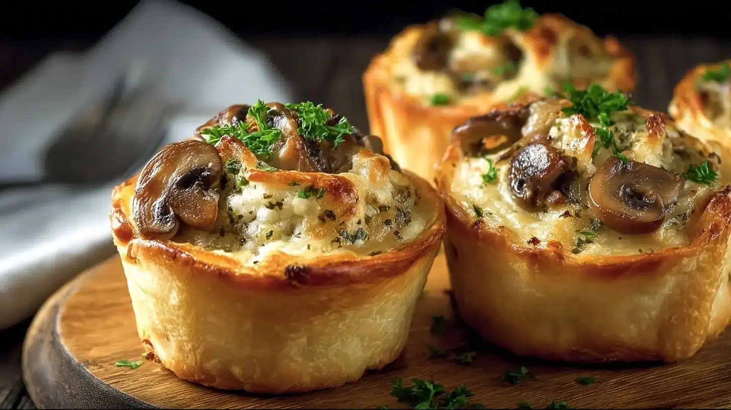 Bouchées croustillantes aux champignons gratinés : un régal simple et gourmand