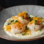 Créme de panais à la vanille avec saint jacques et réduction de clémentines