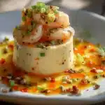 Panna cotta salée luxueuse, dessert haut de gamme avec une touche savoureuse.