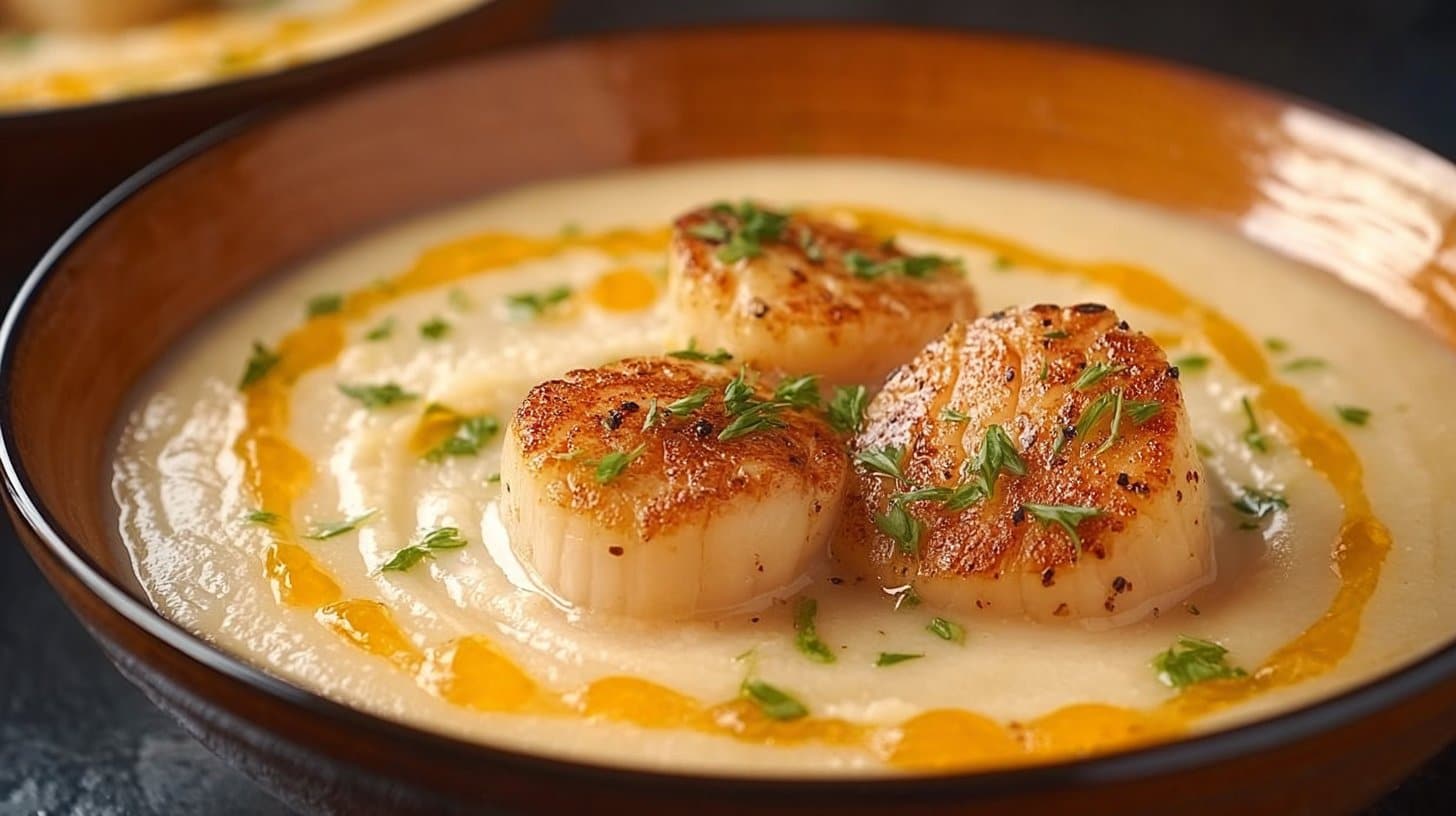 La Créme De Panais À La Vanille, Saint Jacques Poêlées Et Réduction De Clémentines