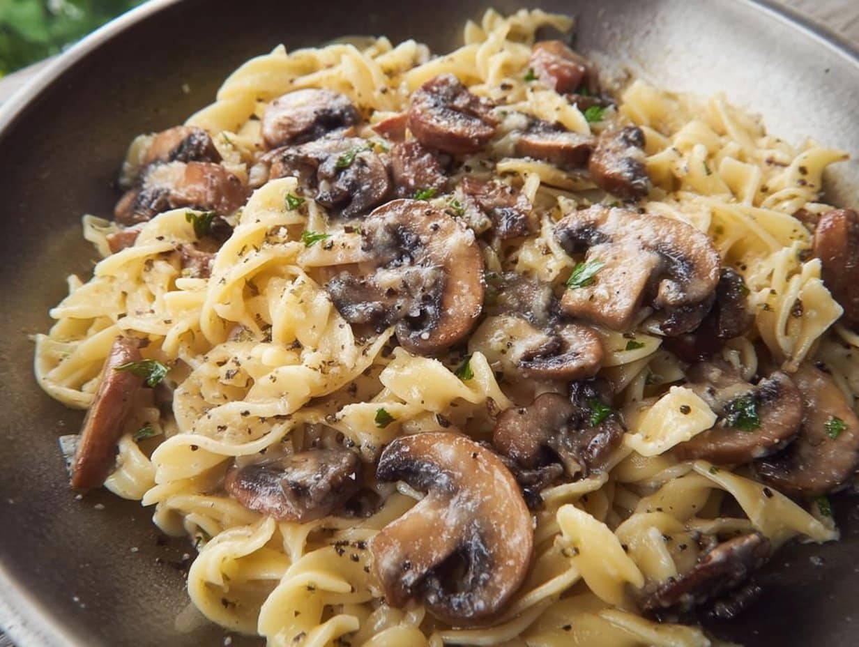 Délicieuses pâtes aux champignons