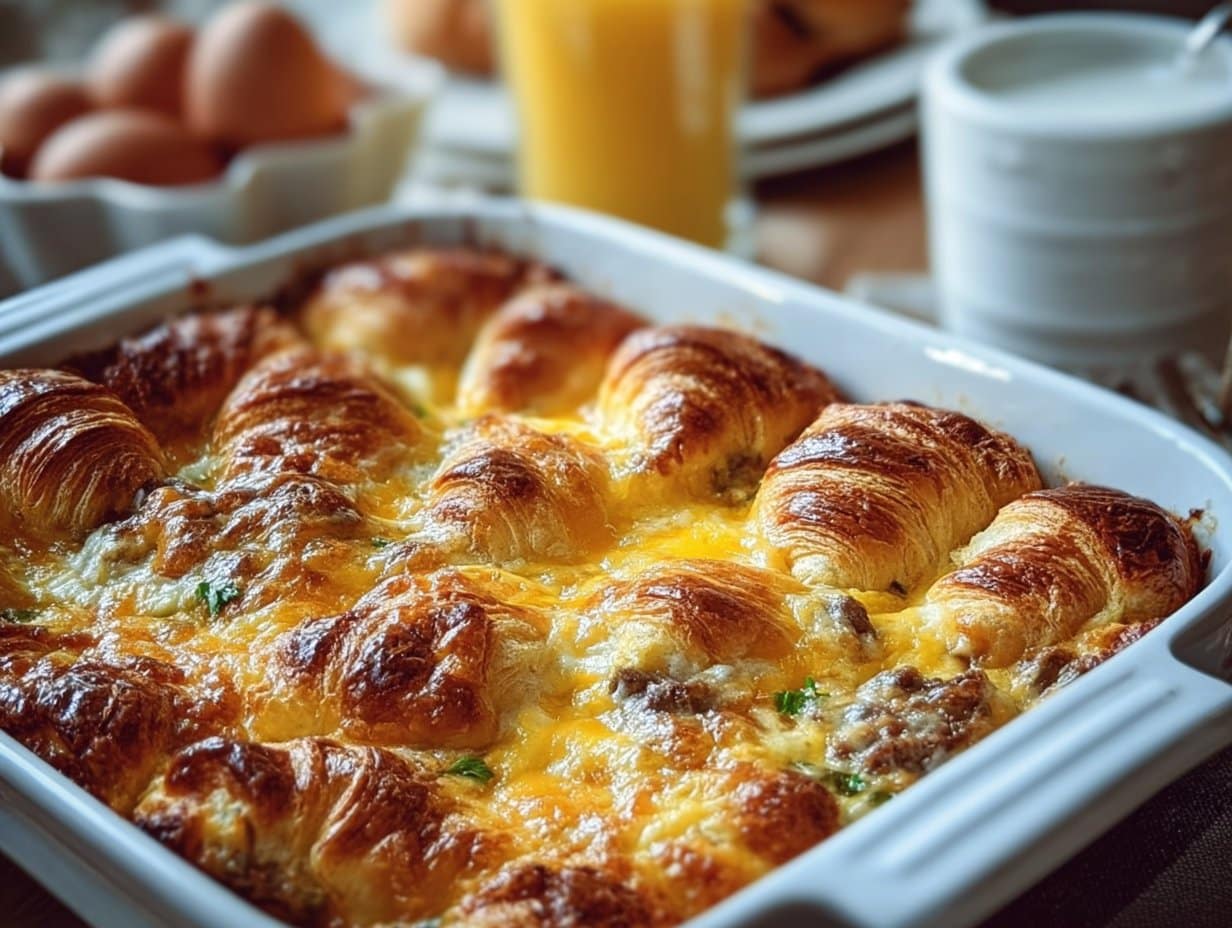 Casserole de Petit-Déjeuner aux Croissants
