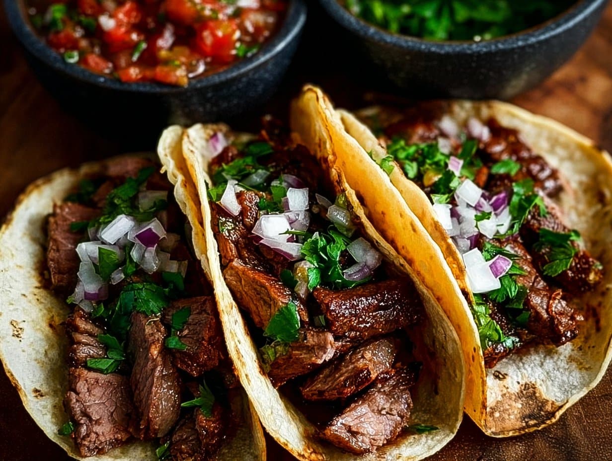 Tacos de viande de bœuf grillée
