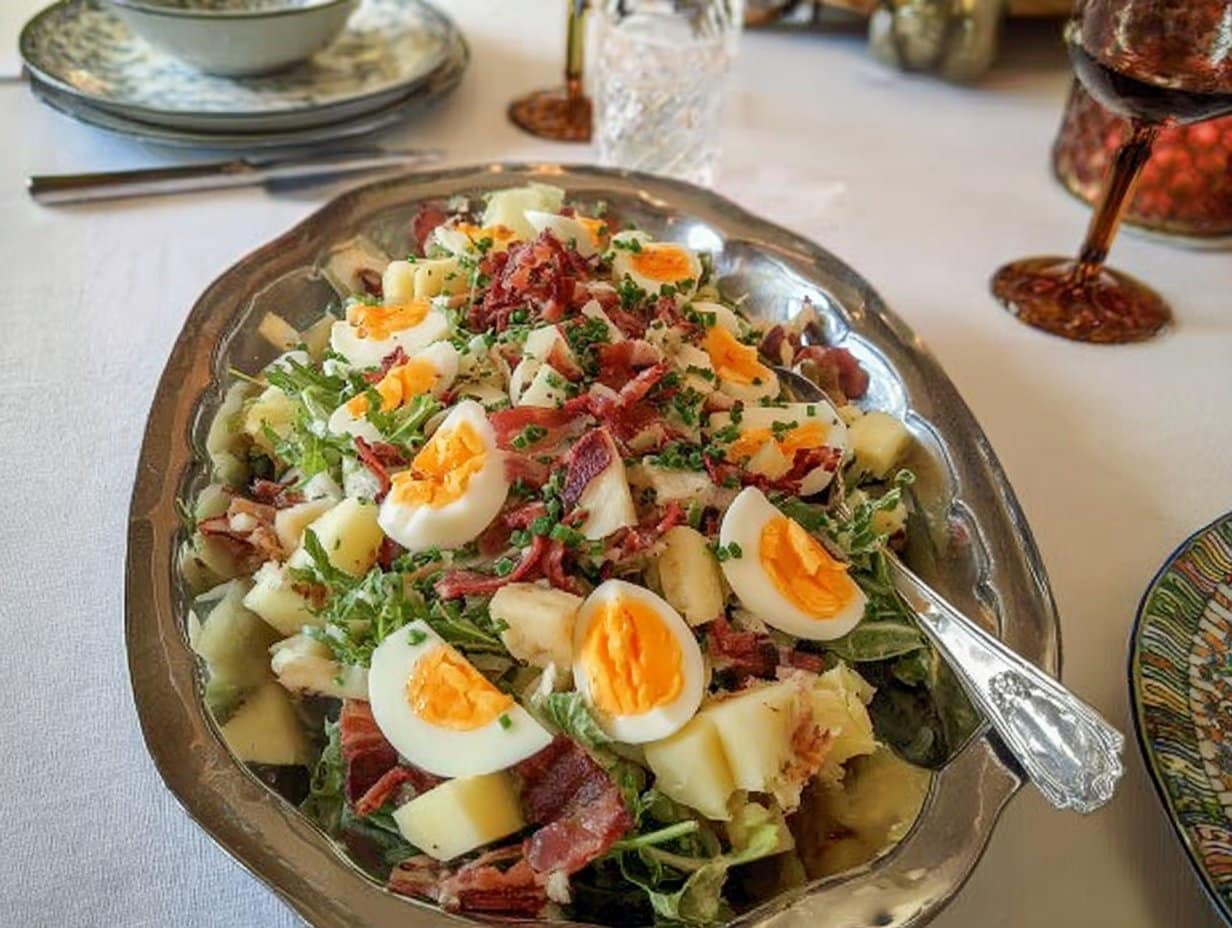 WINTER SALAD WITH EGGS, BACON, AND COMTÉ