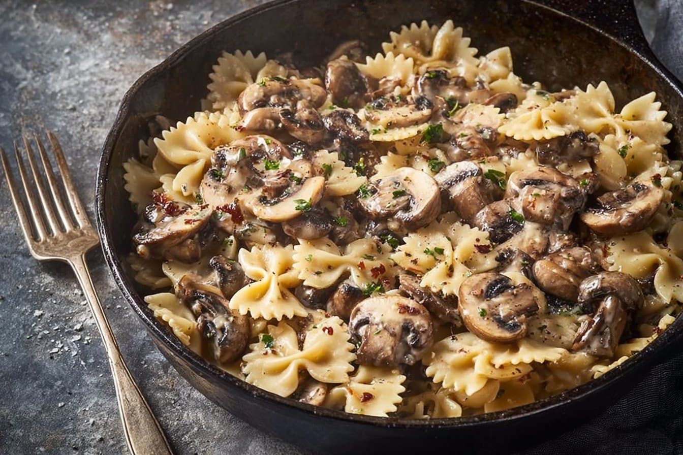 Délicieuses pâtes aux champignons