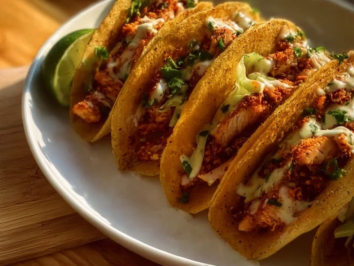 Tacos with crispy chicken