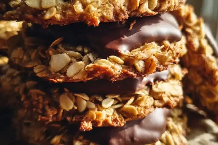 Biscuits aux flocons d'avoine faits maison sur une assiette.