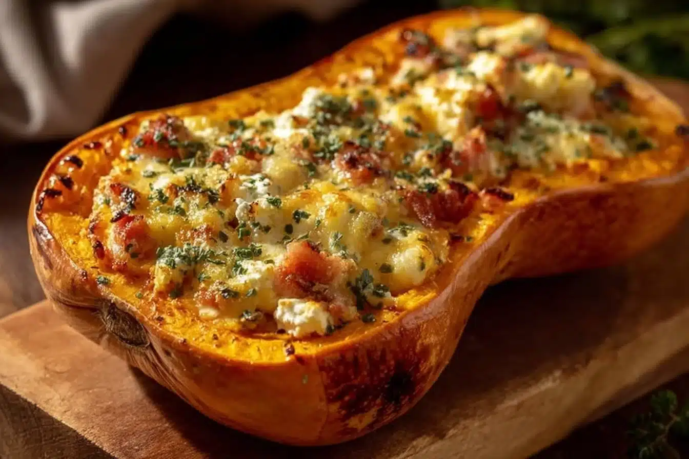 Butternut Farcie aux Lardons et au Chèvre