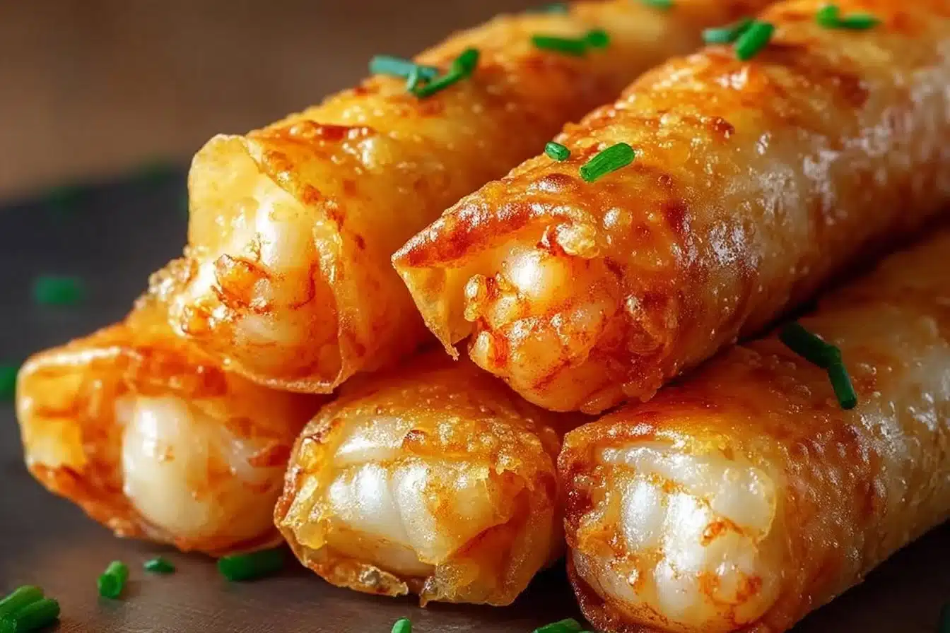 Cigares croustillants aux crevettes et à l’ail