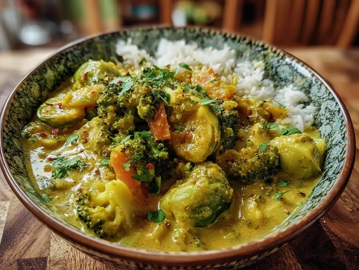 Curry de Choux de Bruxelles et Brocoli au Lait de Coco