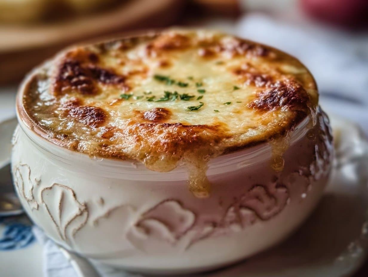 Soupe à l'oignon gratinée