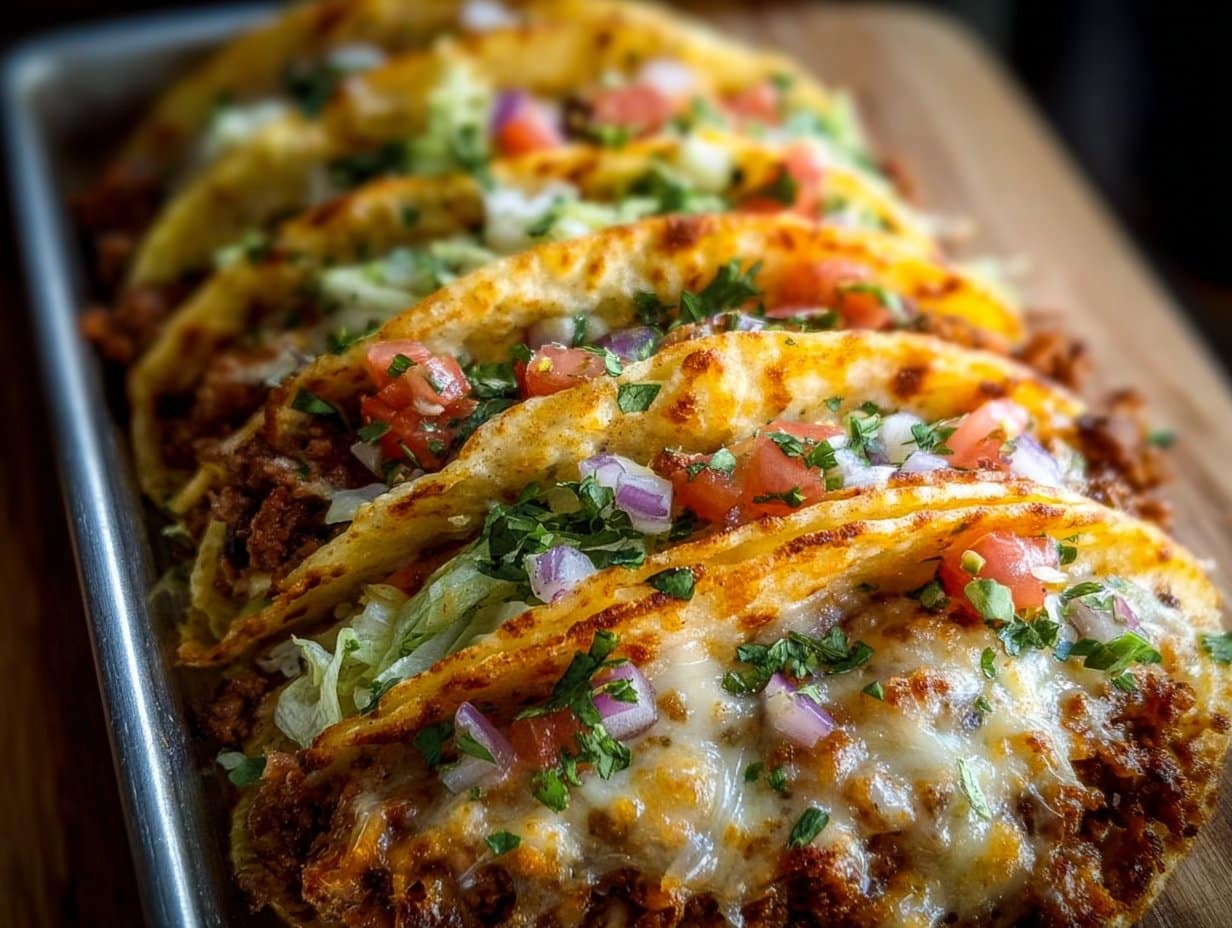 Tacos au fromage cuits au four (croustillants et garnis) que vous allez adorer !