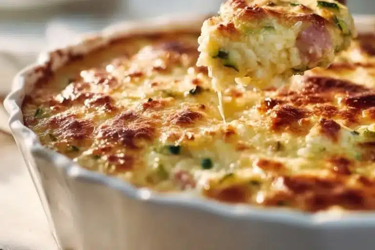 Gratin de courgettes, poulet et riz, un plat riche et savoureux