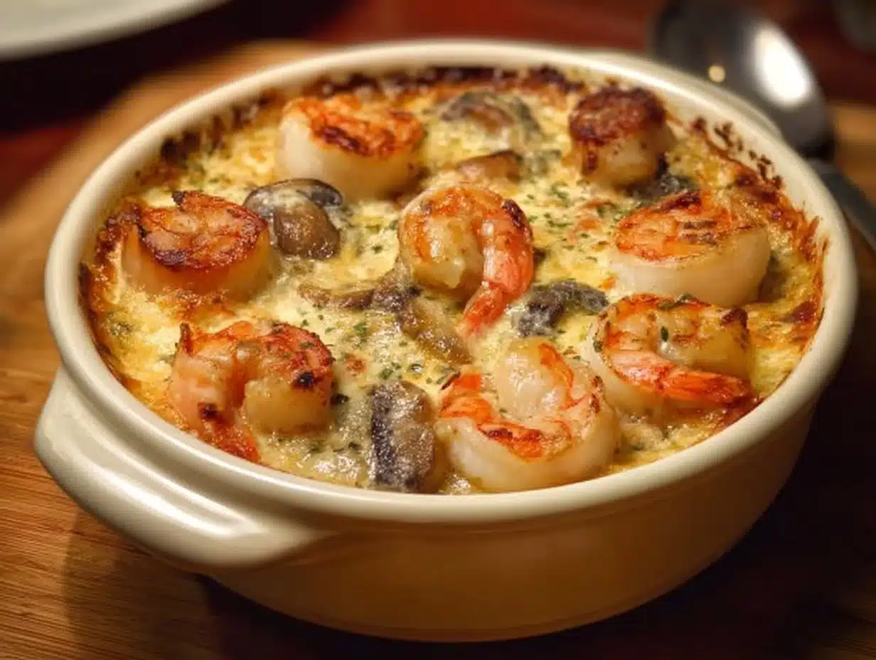 Gratin de Noix de Saint-Jacques et Crevettes