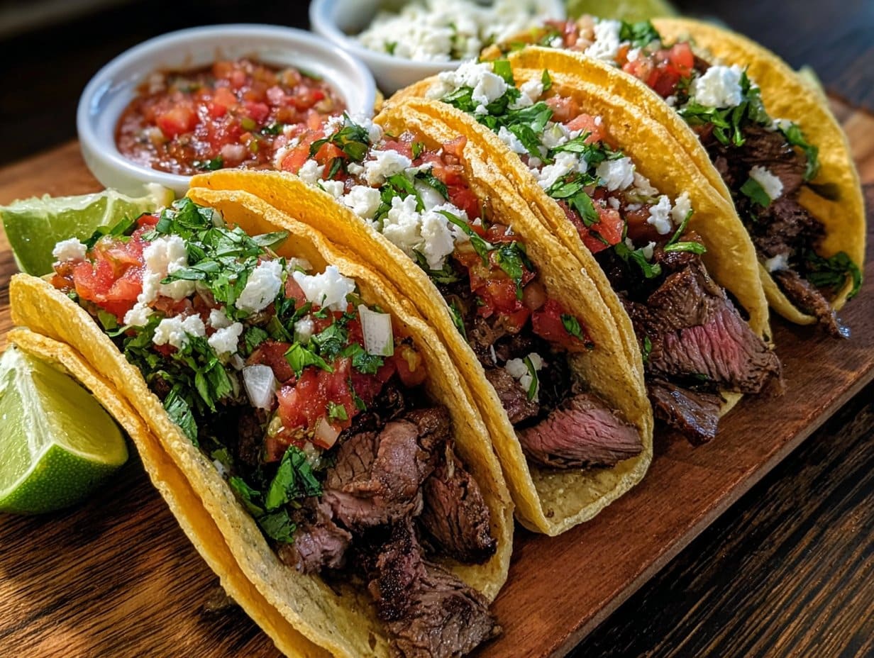 Tacos de steak de taille