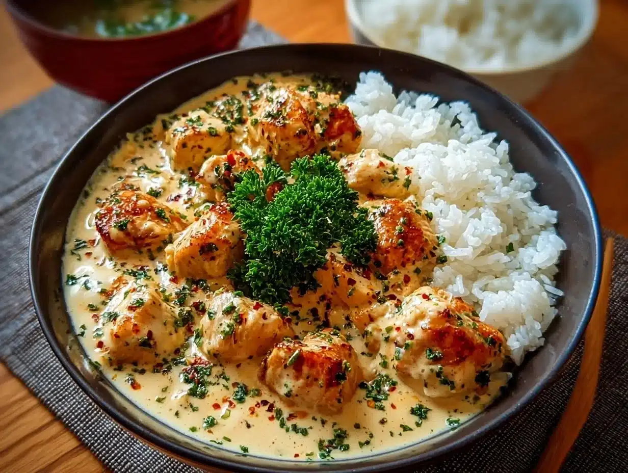 Le Poulet Crémeux et Riz Fondant