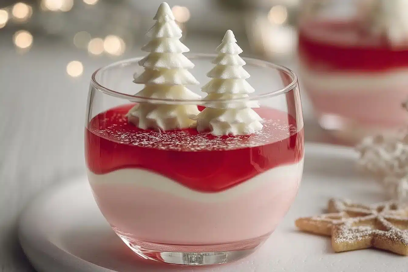 Mousse de litchis avec meringues croustillantes