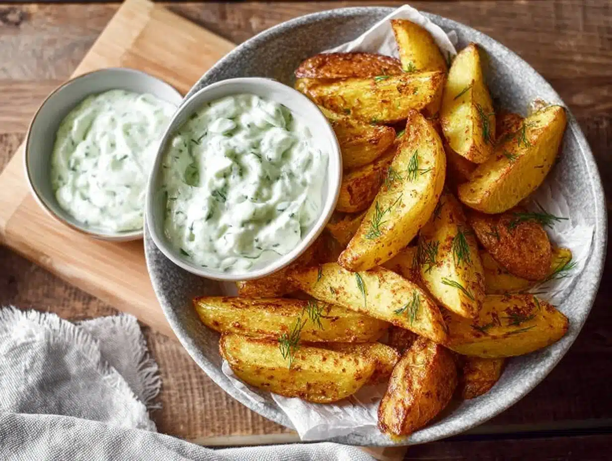 Pommes de Terre Épicées & Sauce Concombre