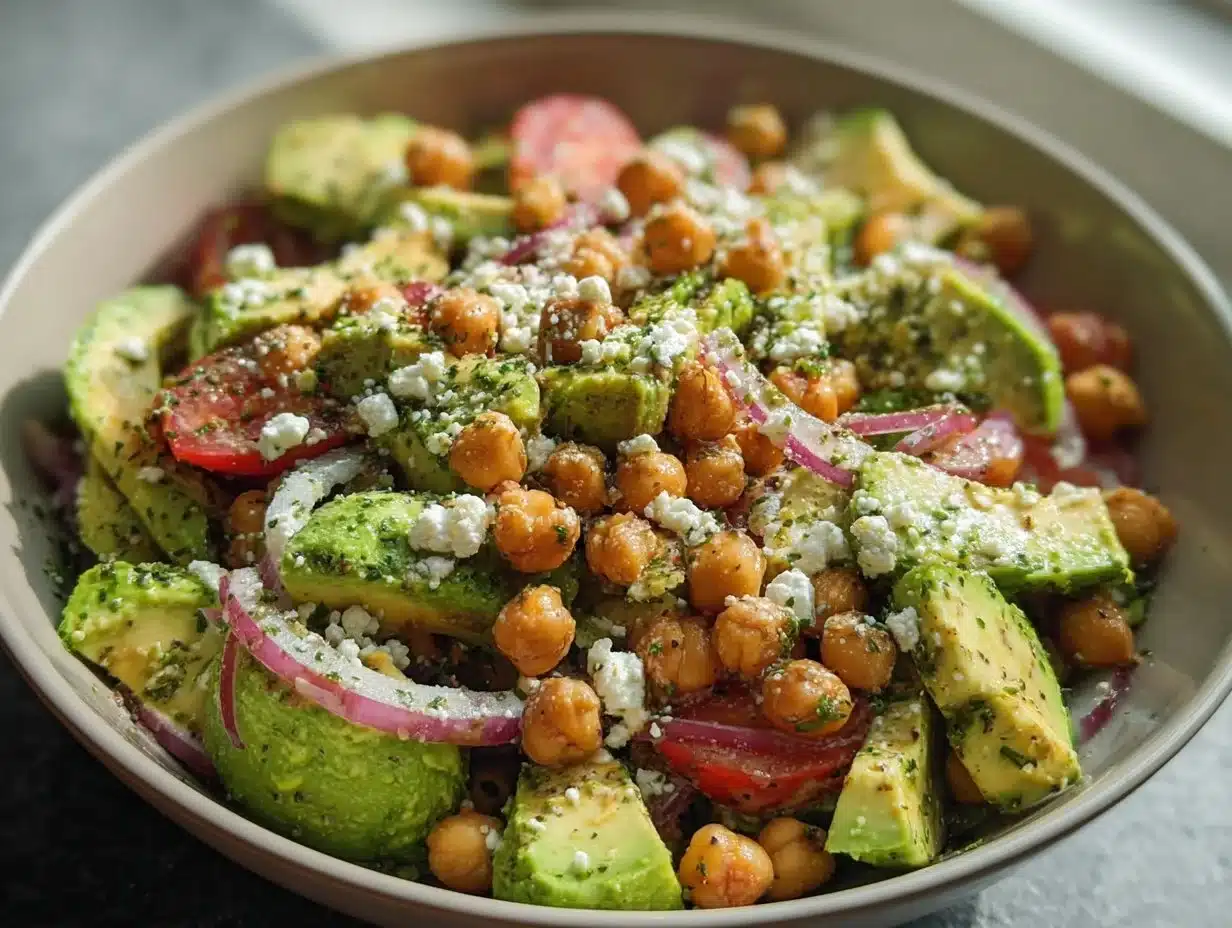 Salade Pois Chiches Feta Avocat