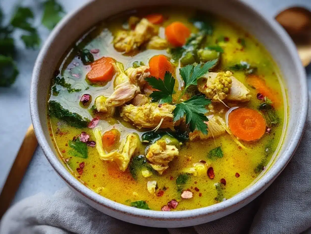 Soupe de Poulet au Curcuma