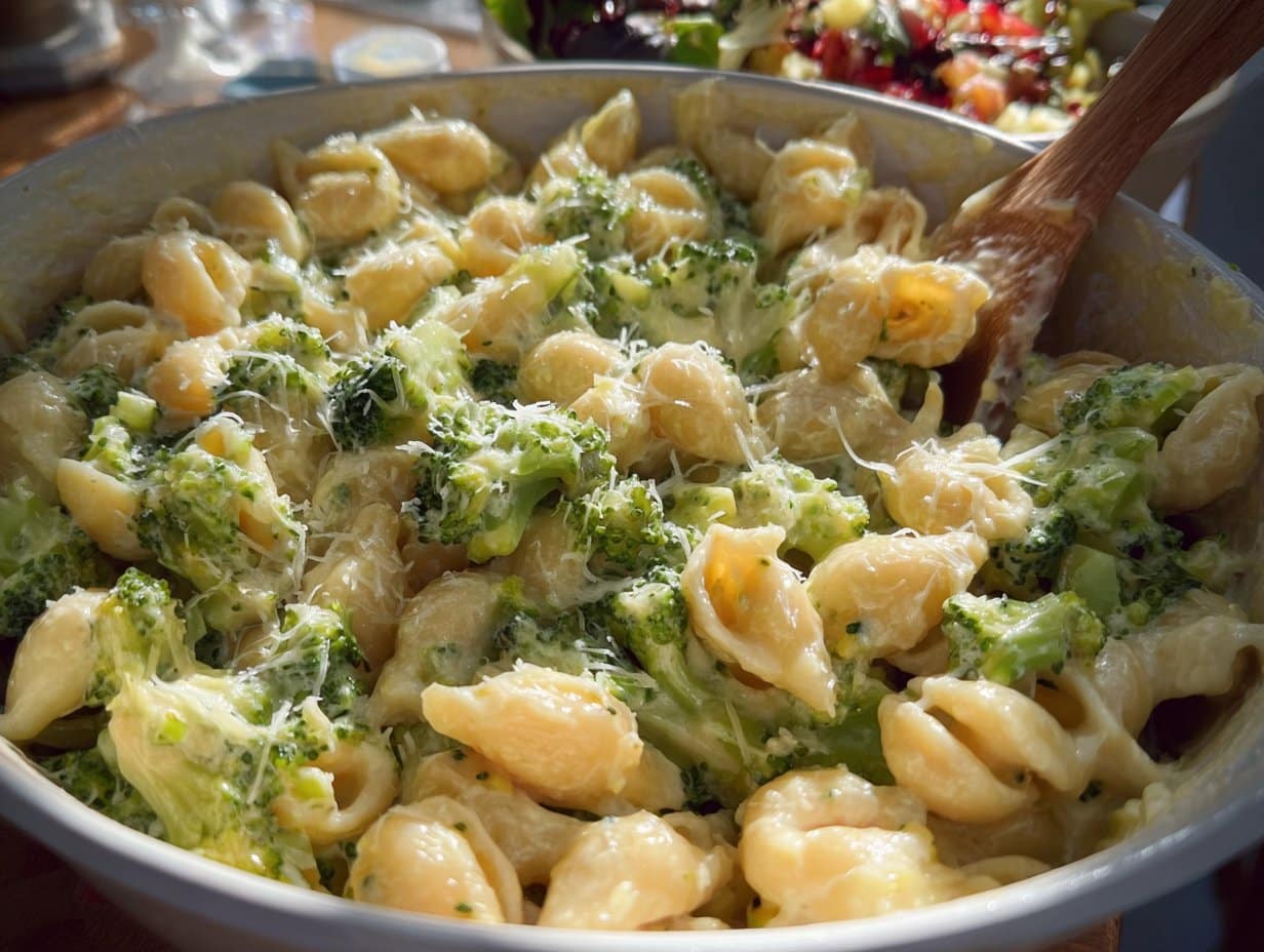 Macaroni au fromage sain avec brocoli en une seule casserole