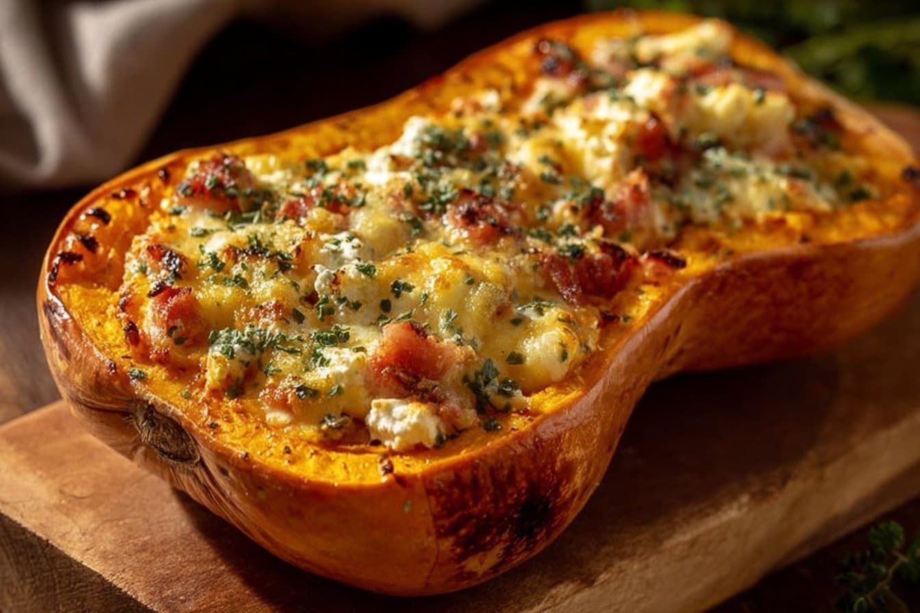 Butternut Farcie aux Lardons et au Chèvre